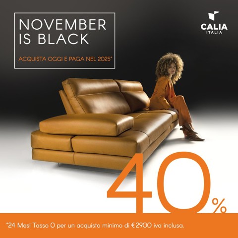 Black Friday di Calia, -40%  e 24 comode rate a Tasso Zero!